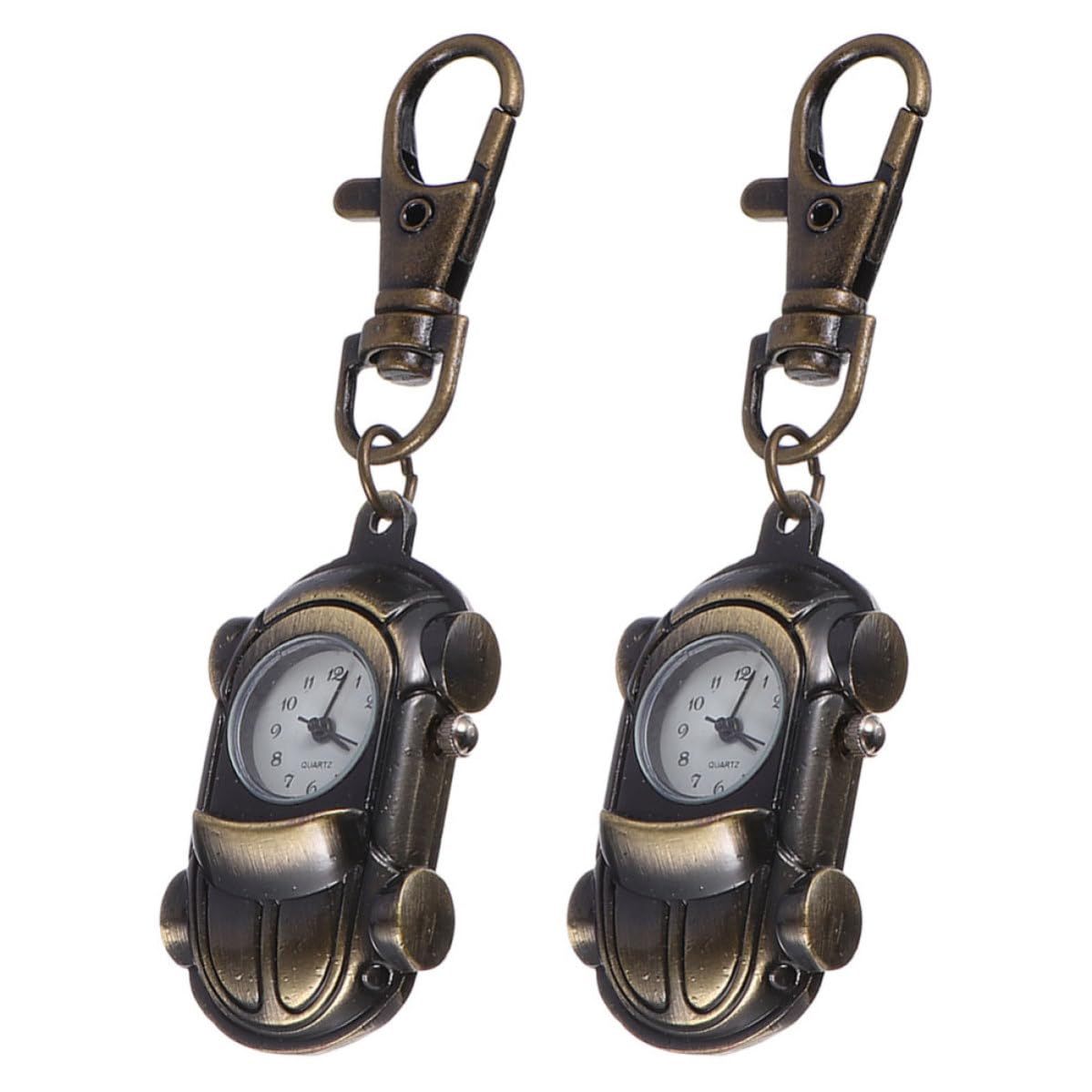 Operitacx 10 Piezas Reloj de Bolsillo Forma de Coche Retro de Titanio Café