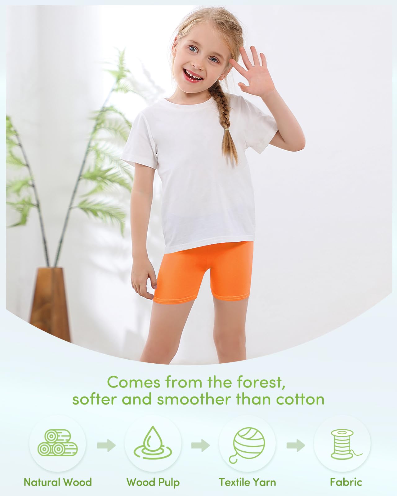 Adorel Pantalones Cortos Shorts Leggings para Niña Pack de 8