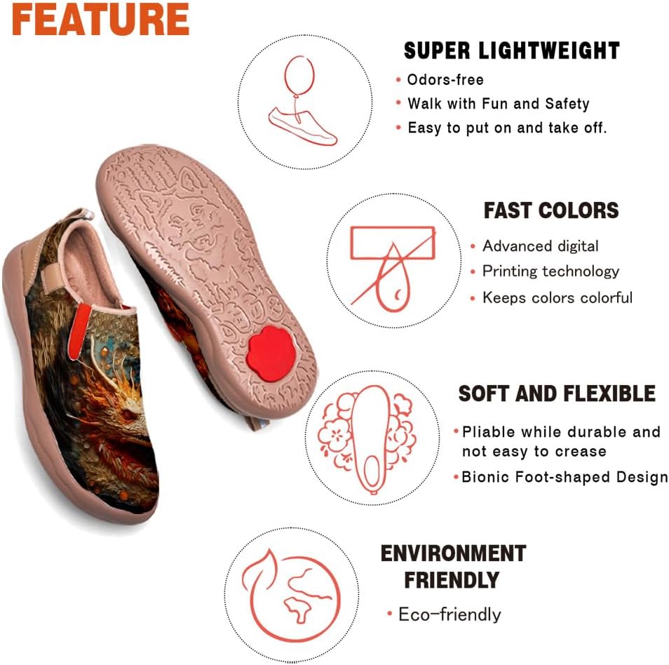 Kid's Casual Walking Sneakers Art Painted Slip On Loafers Lightweight Comfort Travel Shoes Animal Pattern