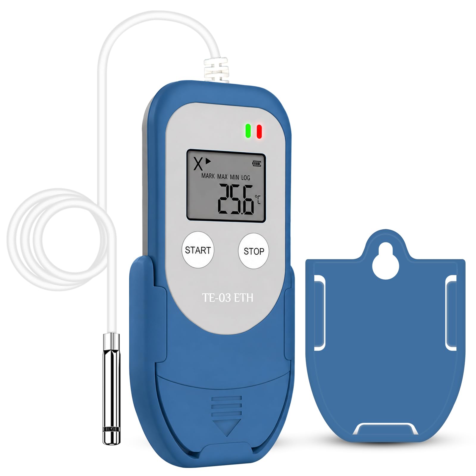 ThermElc TE‑03 ETH Registratore Di Temperatura e Umidità Con Sonda Esterna, 32.000 Punti, PDF CSV