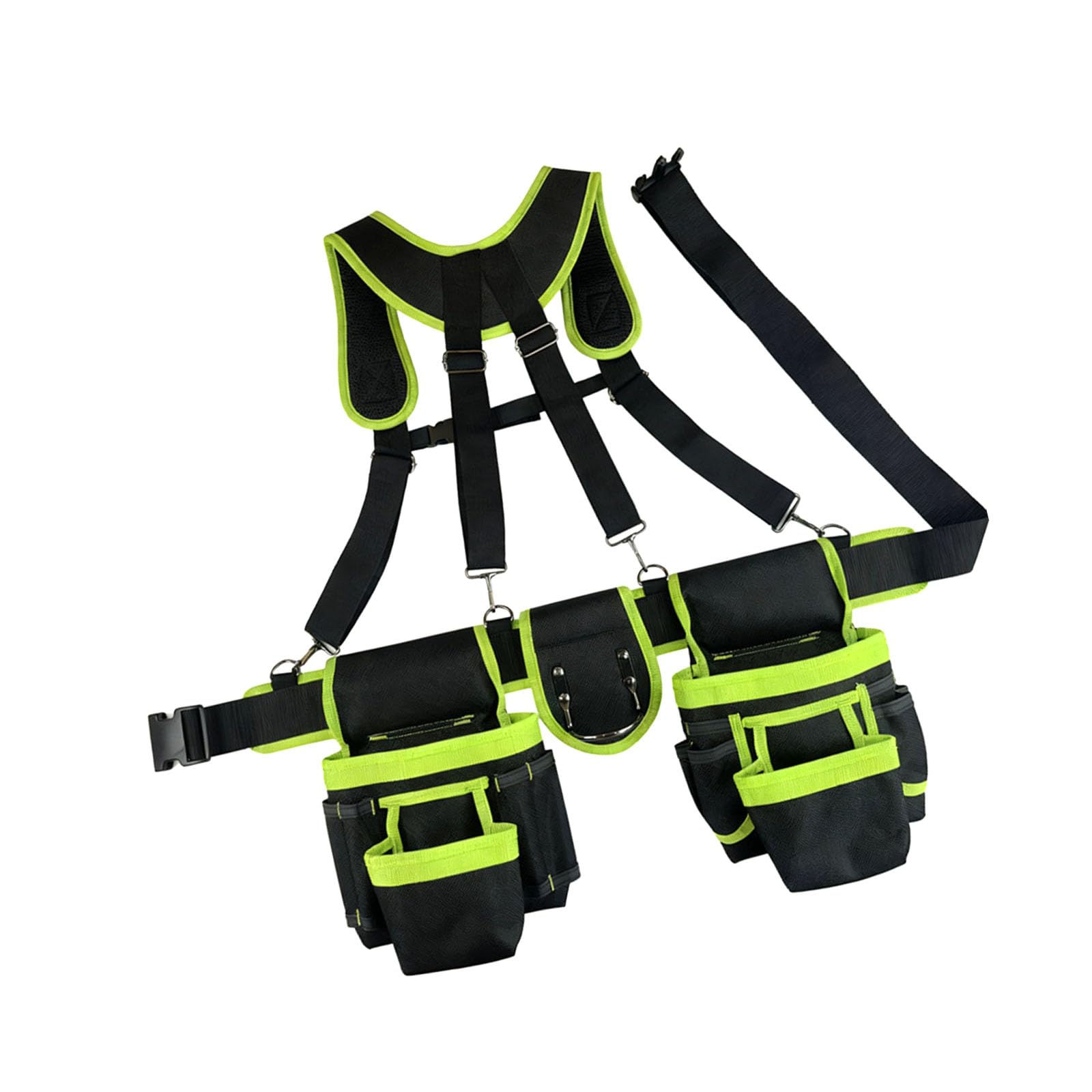 Shurhome Green Expert Hanging Tool Bag Constructed Of Reinforced Oxford Substance And Multiple Storage Pockets For Carpenters Plumbers Carpenter Electrician Tool Bag