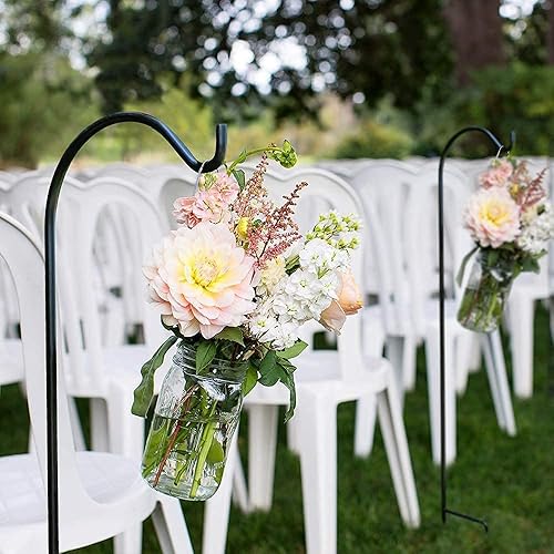 Miniatura 7 de BEAU JARDIN Paquete de 4 ganchos de pastor de 37 pulgadas de grosor, de alta calidad, resistentes a la corrosión, para jardín, para colgar en