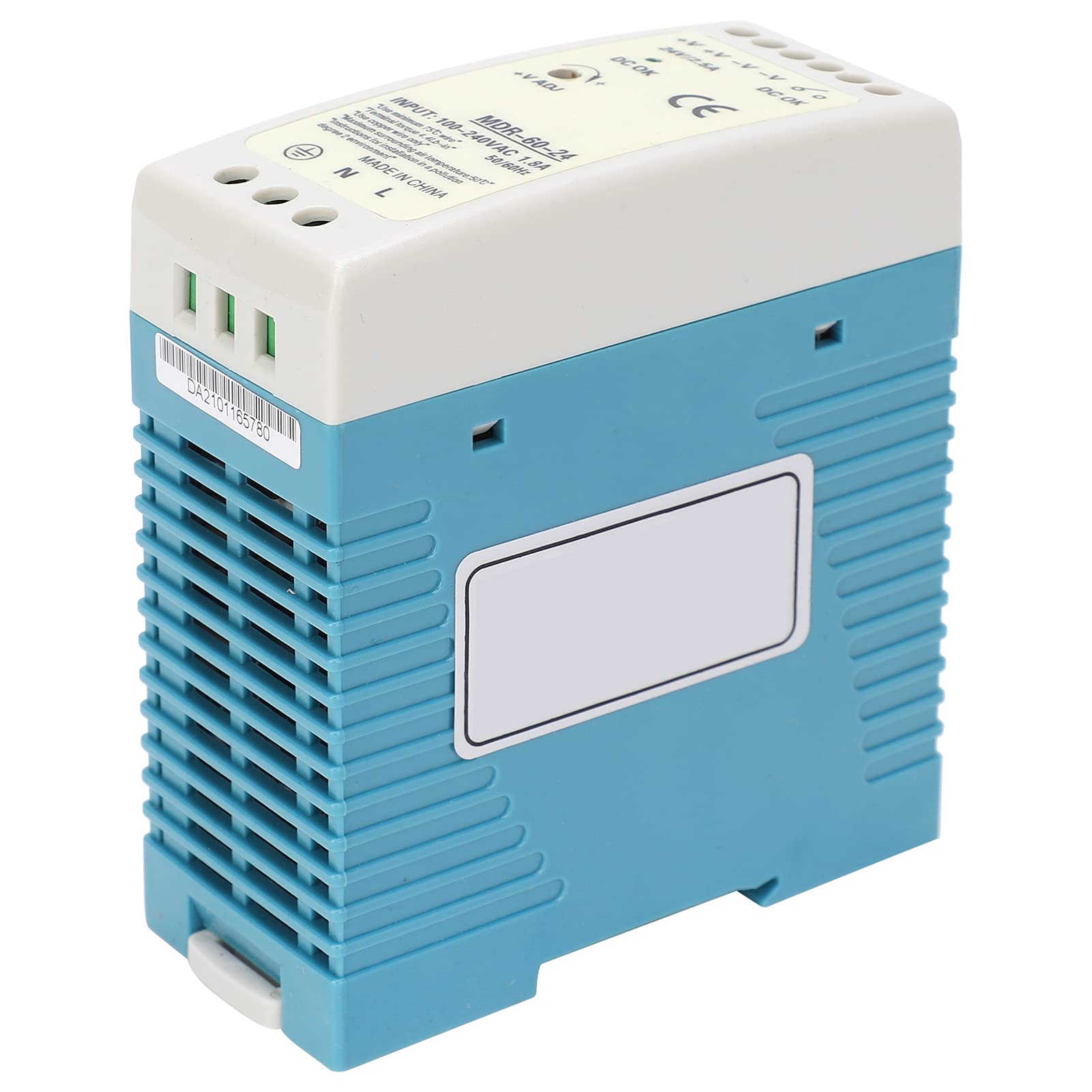 100 Alimentatore su guida DIN 240 V CA, protezione da surriscaldamento, sovraccarico da cortocircuito, materiale ABS ad alta efficienza energetica, per pannelli di