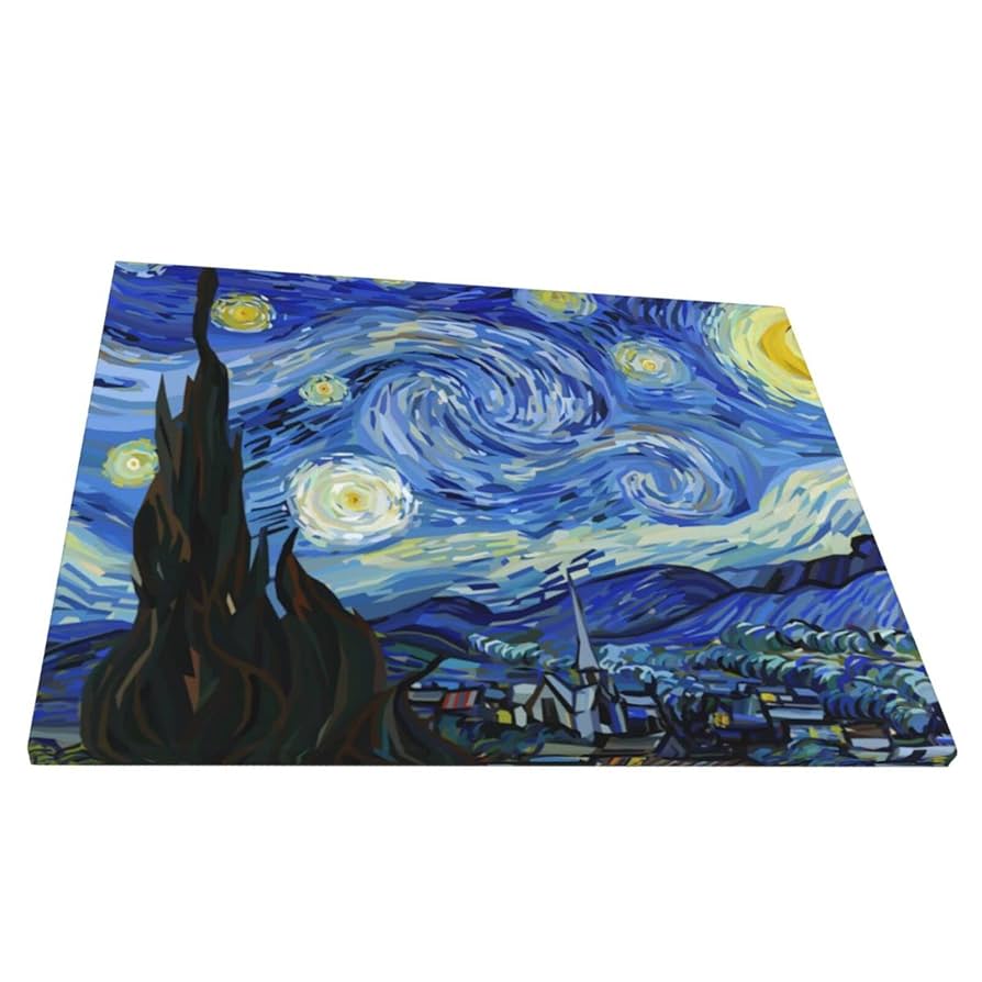 Amazon.co.jp: ゴッホ柄 星 夜 月 復古風 アニメ アートパネル