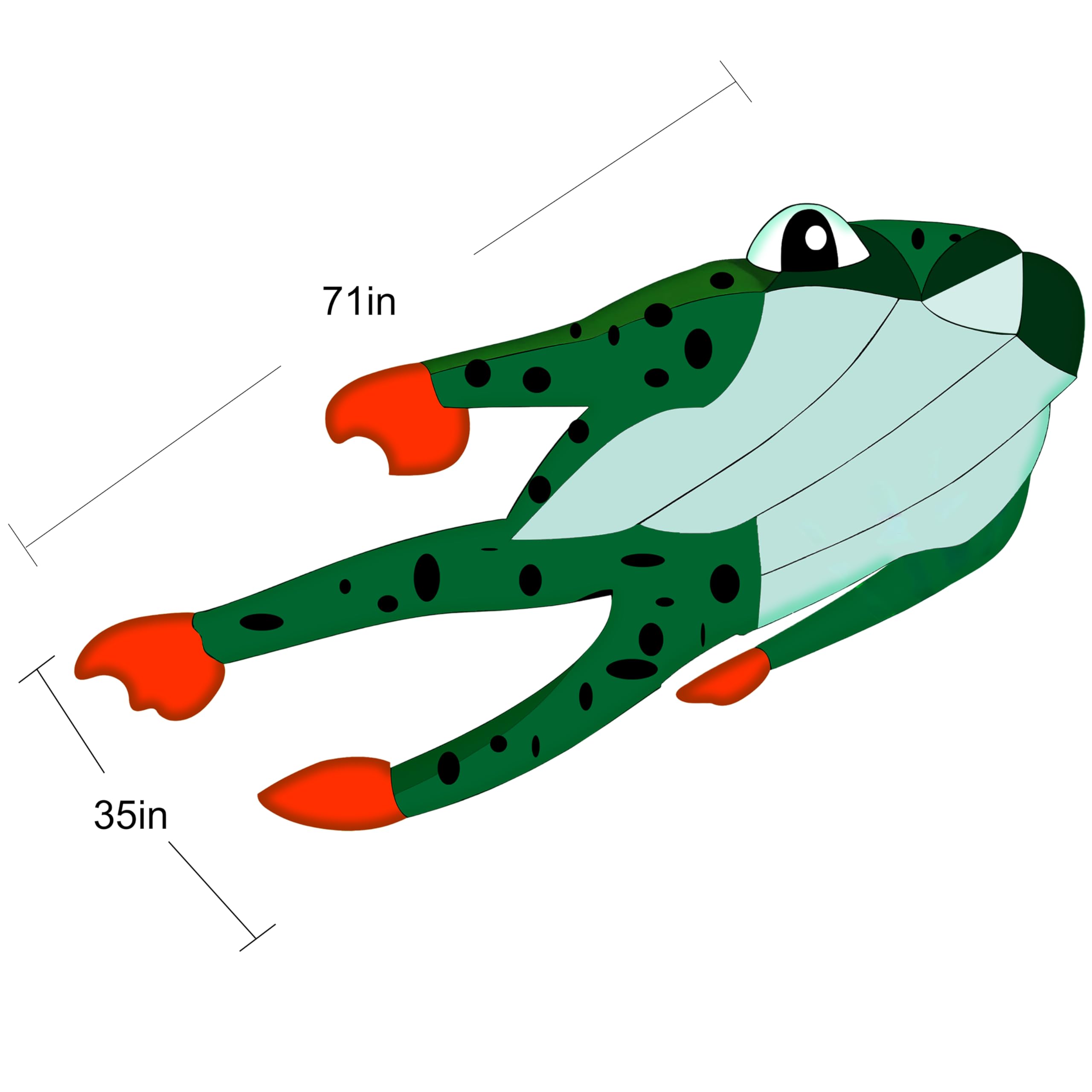 Touch the sky Cerf-Volant Grenouille 3D Doux pour Enfants et Adultes, Facile à Voler, Tissu Exquis et Structure Unique, Idéal pour Les Activités de Plein Air, Parfait pour Les Débutants.