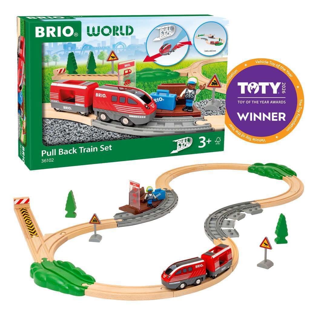 BRIO World - 36102 Zugset mit Rückziehmotor | Zugset-Zubehör für Kinder ab 3 Jahren