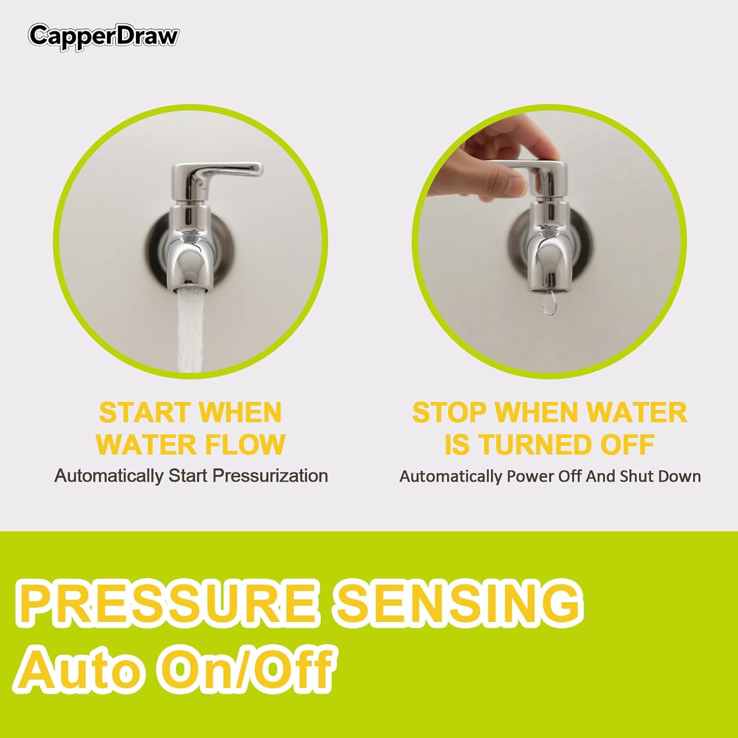 33 Series Water 110V AC Pressure Pump 4.0GPM 50PSI Self-Priming Diaphragm Pump, Smart Pressure Switch for Kitchen/Bathroom/RV/Caravan/Garden/Marine Yacht Use, Overheat Shut-off, UL Certified
