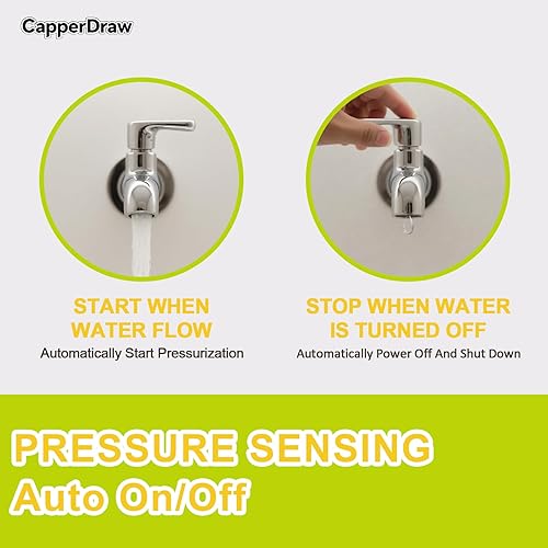 Miniatura 4 de Bomba de presión de agua serie 33 de 110 V CA, bomba de diafragma autocebante de 4.0 GPM 50 PSI, interruptor de presión inteligente para