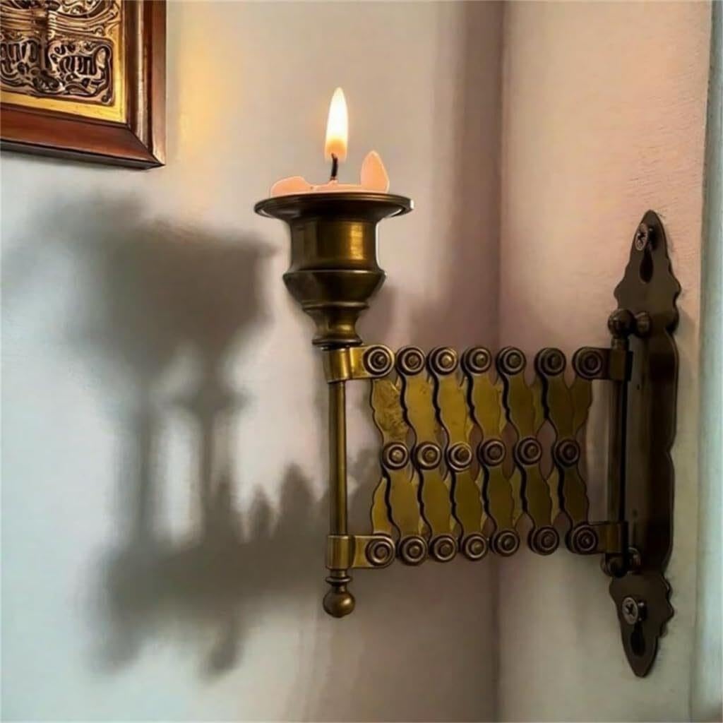 Centro de Mesa Aplique Portavelas de Pared Regulable Metálico Extensible Regalo para una casa Nueva