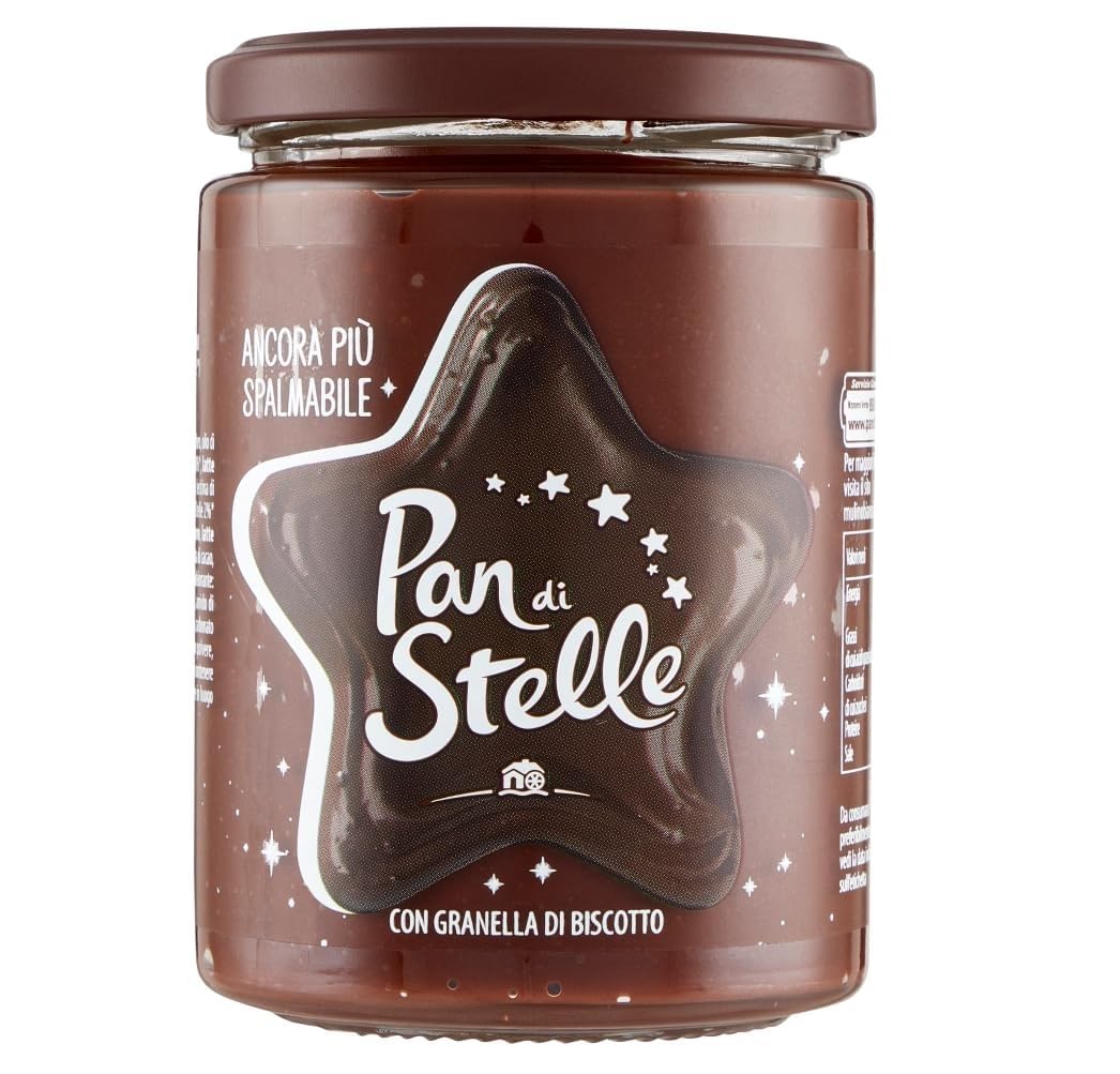 Italian Gourmet di Stelle crema cacao nocciola biscotto Keks 12 x 380g | Haselnuss-Kakao-Aufstrich mit knusprigem Granulat, senza olio di palma, Gesamtnettogewicht 4,56 kg + Kostenlos Polpa 400g