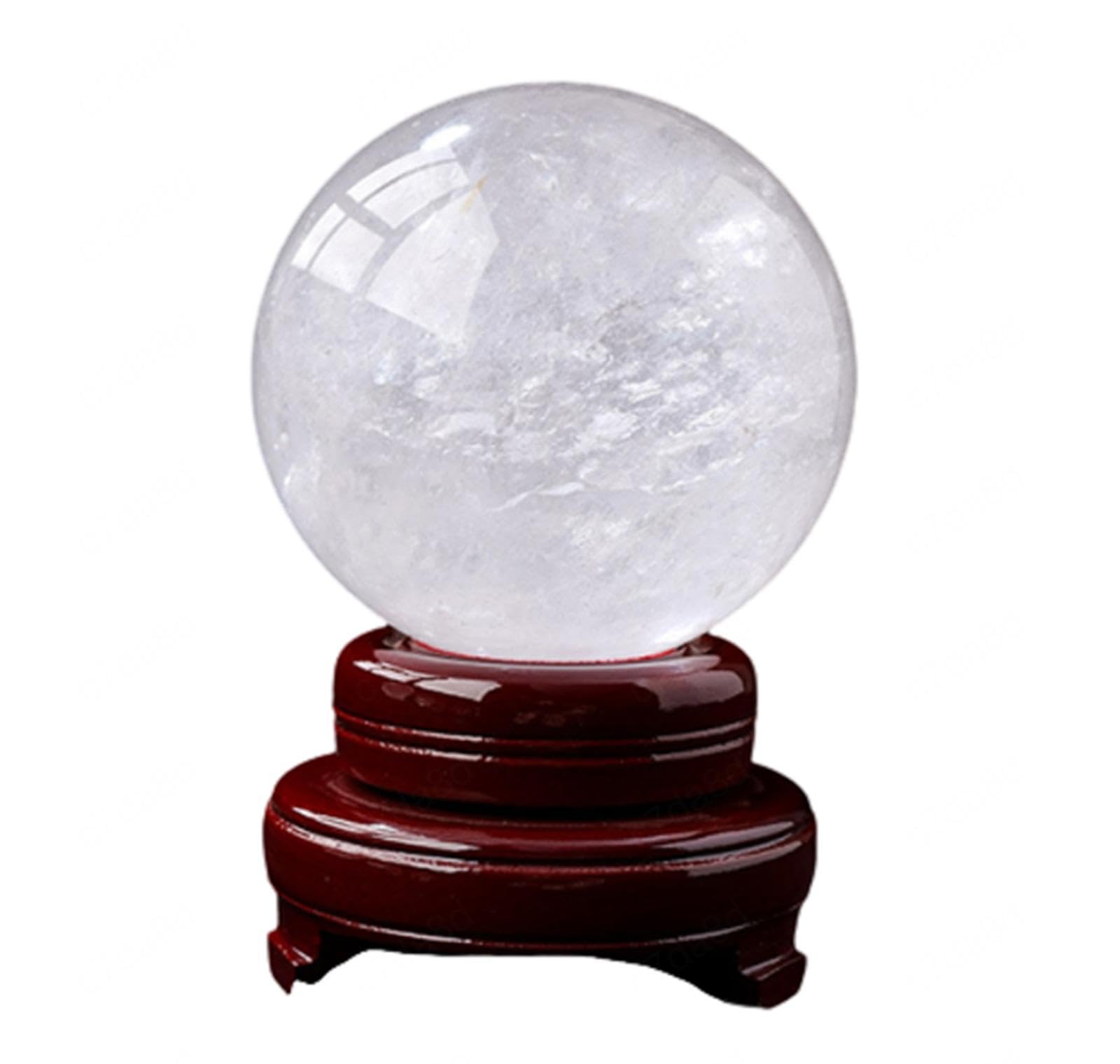 CYVXCPPGI Crystal Ball with Wood Stand, Crystal Sphere for Home Decor, Divination, Magic, Witchcraft, Fortune Telling, Precious Gifts for Family and Friends,150mm