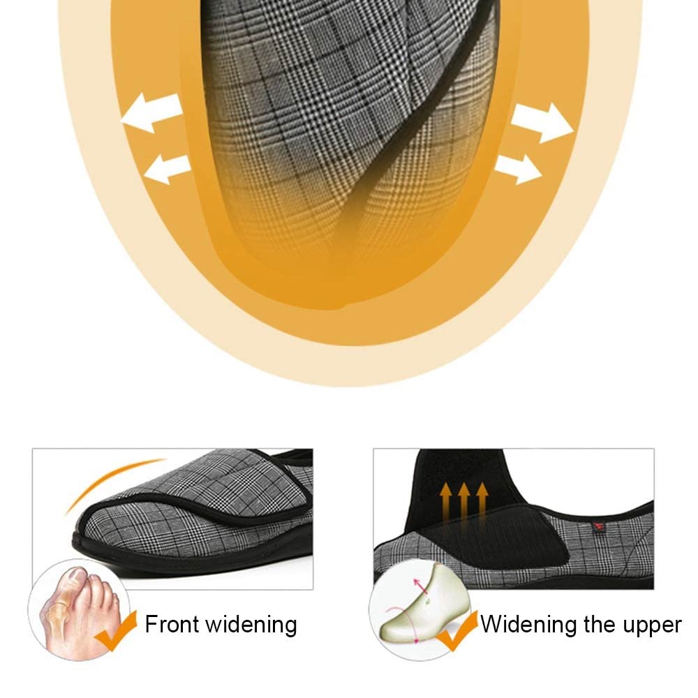 Pantuflas Para Diabéticos Para Hombres, Zapatos Cómodos Para Caminar Con Cierre Ajustable Para Personas Mayores Pies Hinchados Edema Fascitis Plantar Juanetes Artritis ( Color : Brown , Size : 40 EU )