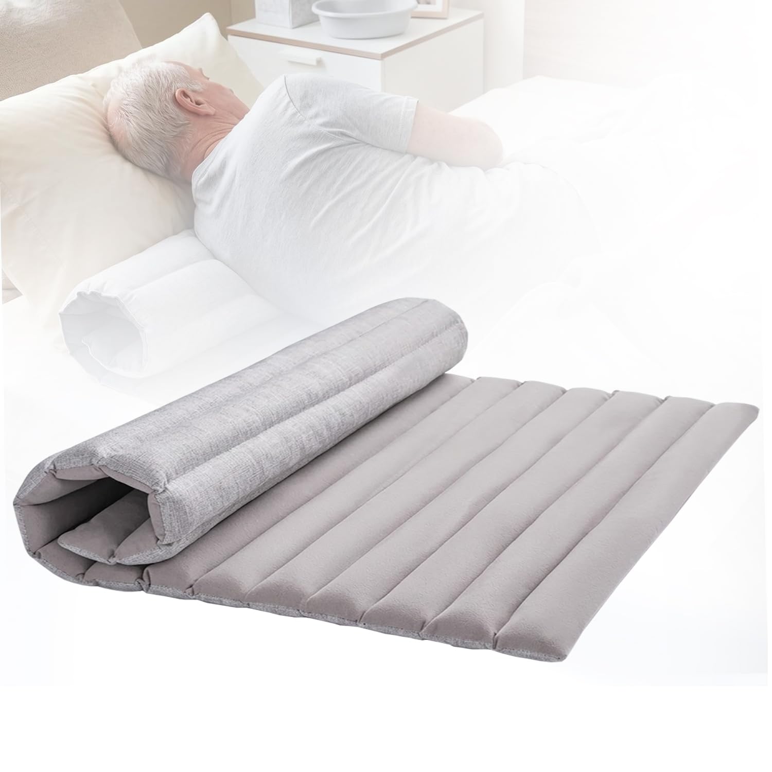 Colchón Antiescaras de Decúbito para Ancianos, Transpirable Colchón de Presión Alterna, Camas de Hospital para Personas Mayores Encamadas de Larga Duración, Cuidado del Paciente,Light gray,150x90x3cm