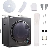 Vista 7 de Secadora Portátil de 3.5 pies cúbicos, secadora compacta de 1500 W con tambor de acero inoxidable, 4 modos de secado, protección contra Negro