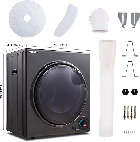 Miniatura 7 de Secadora portátil de 3.5 pies cúbicos, secadora compacta de 1500 W con bañera de acero inoxidable, 4 modos de secado, protección contra