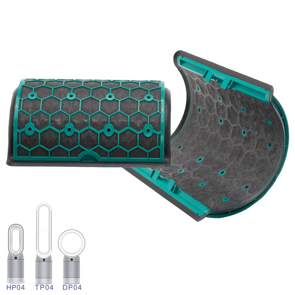 PRIMEBAG - Filter kompatibel mit Dyson Pure Cool TP04 DP04 Pure Hot+Cool HP04 Luftreiniger Heizlüfter Ersatzfilter mit Glasfaser Aktivkohle, Ersetzt 969048-05 968707-08 968708-08