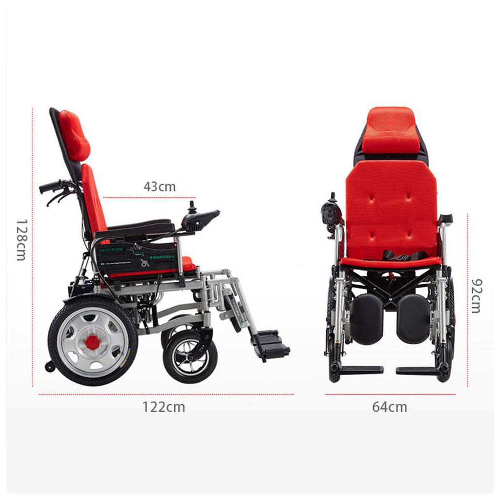 Sedia a rotelle elettrica Pieghevole Leggera, Sedia a rotelle elettrica 2 in 1 per Il Trasporto Seduto e sdraiato, sedie a rotelle elettriche per Adulti e Anziani,