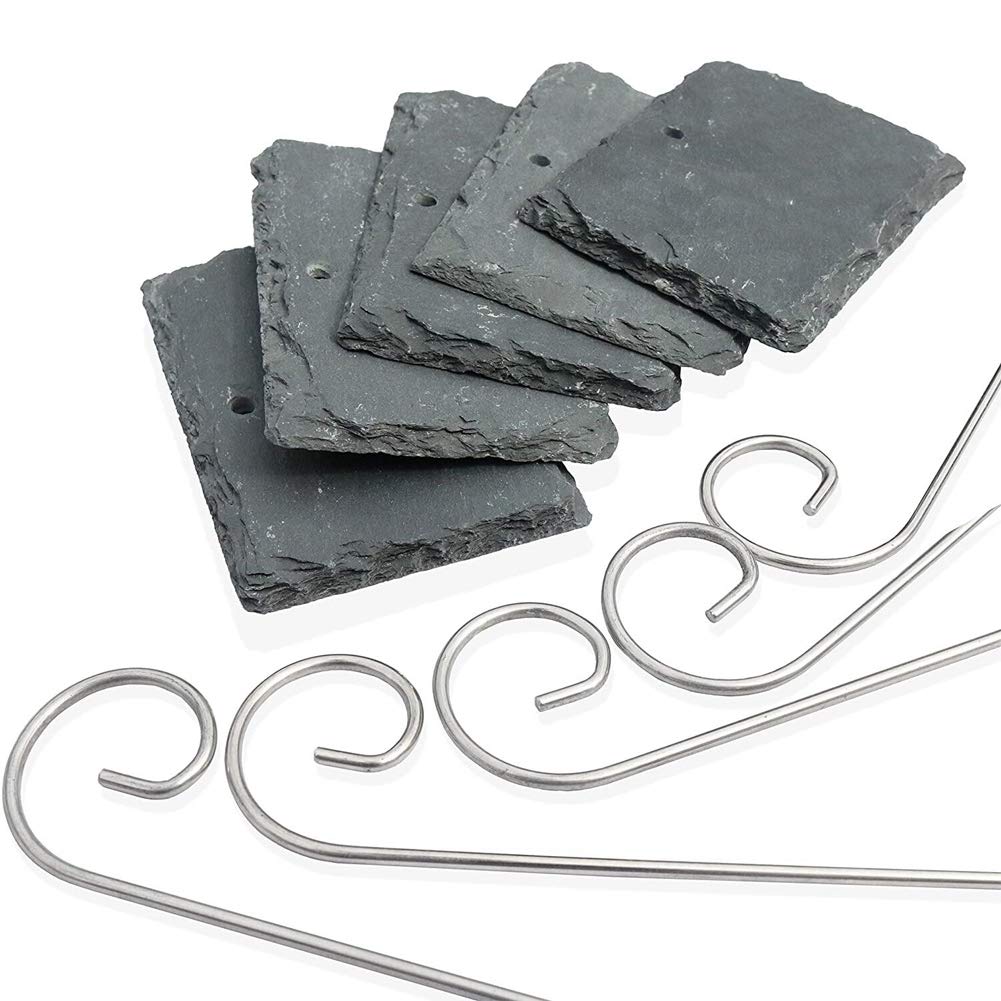 Etichette per piante in ardesia per piante da giardino, etichette per aromatiche, accessori per serre, da giardino, 15 pezzi