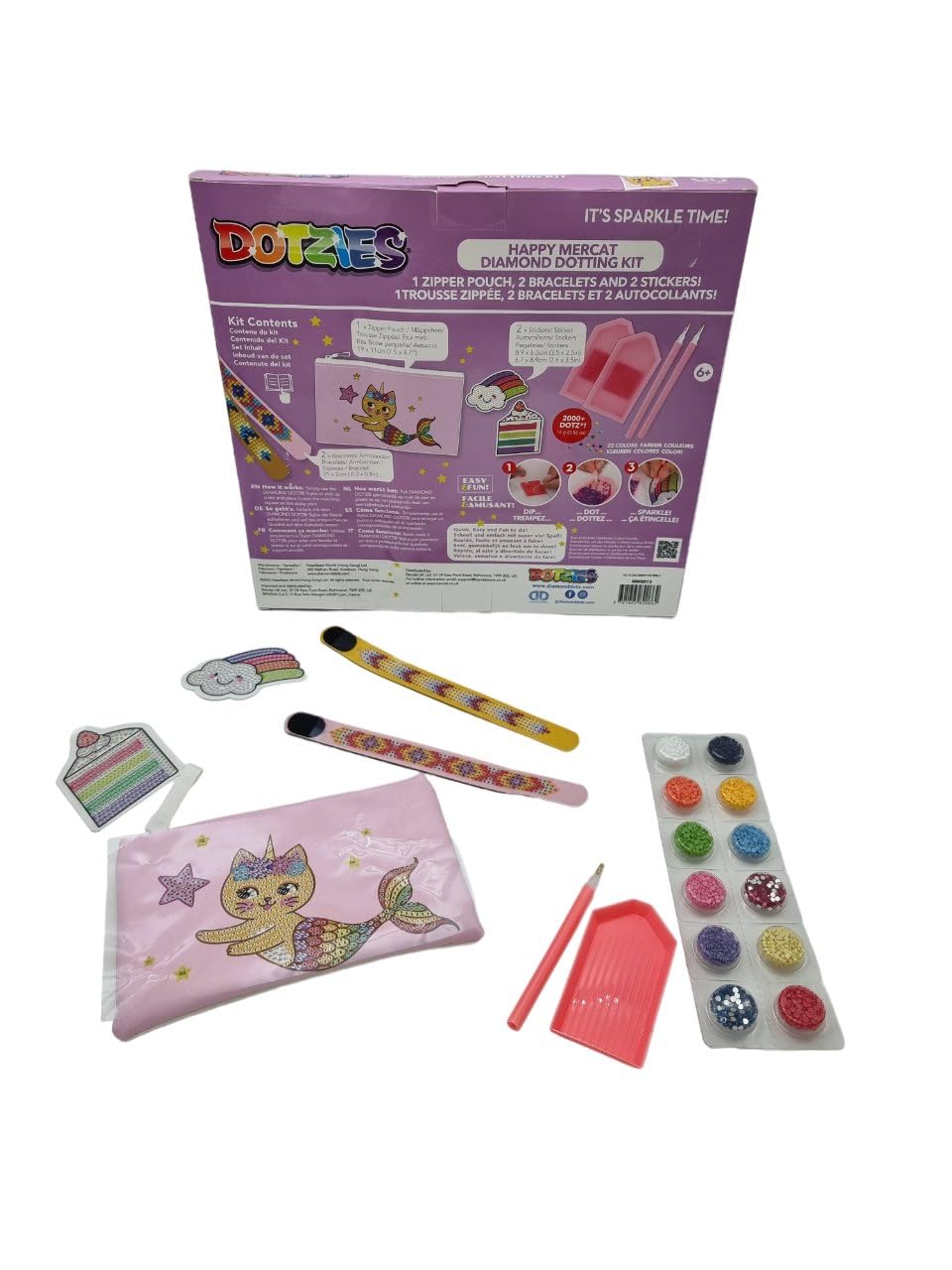 BANDAI Dotzies Happy Mercat Diamond Dotting Kit, Create 3 Accessories with 2,000+ Dotz - Image 4