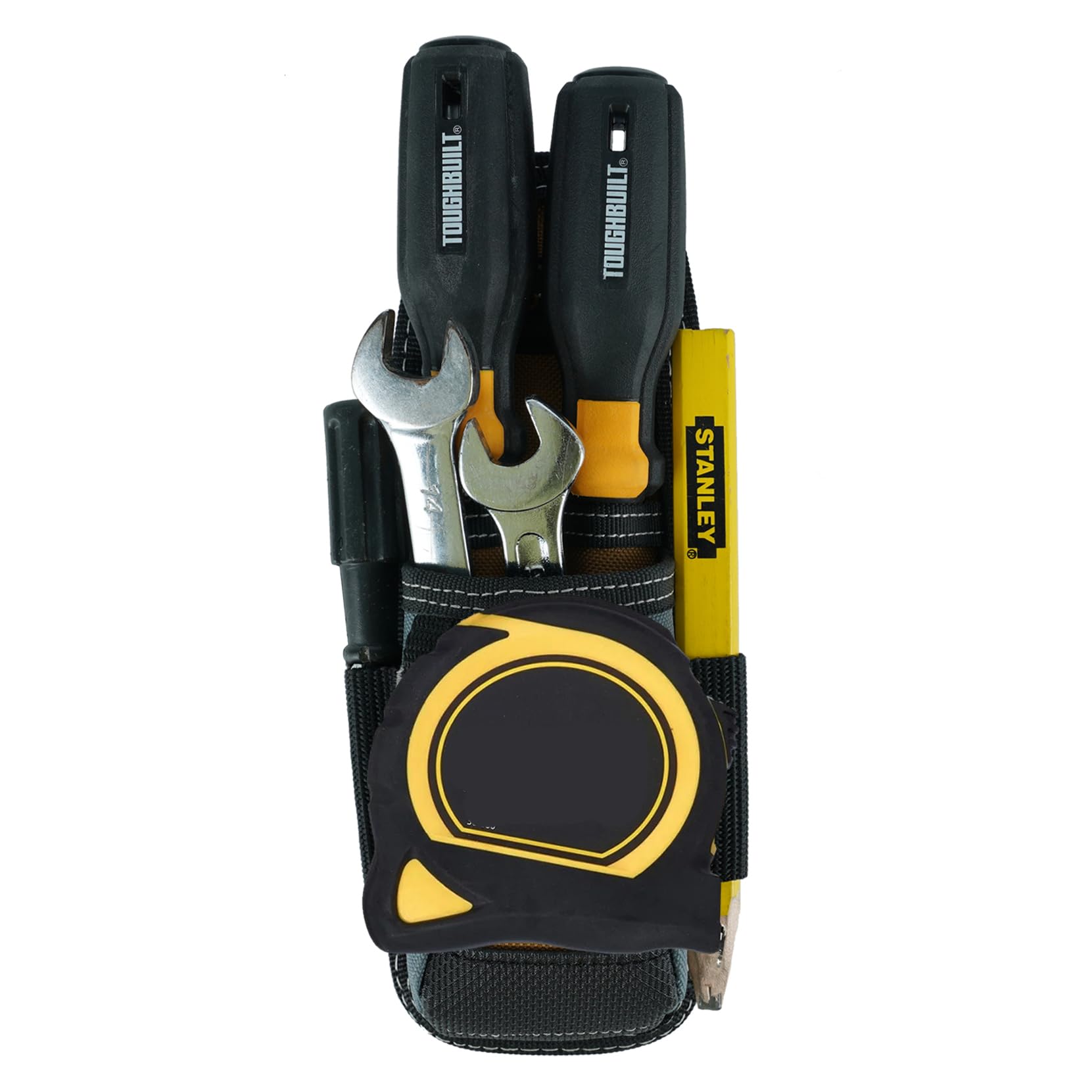 MELOTOUGH Heavy Duty Tradesman Pro - Custodia per attrezzi con tasche di varie dimensioni e perizoma con nastro elettrico, porta martelli e accessori per elettricisti