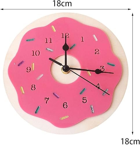 Miniatura 5 de Milageto Reloj de pared con forma de rosquilla de estilo nórdico, adorno sin tictac, accesorios de fotos, manualidades de regalo para habitación de