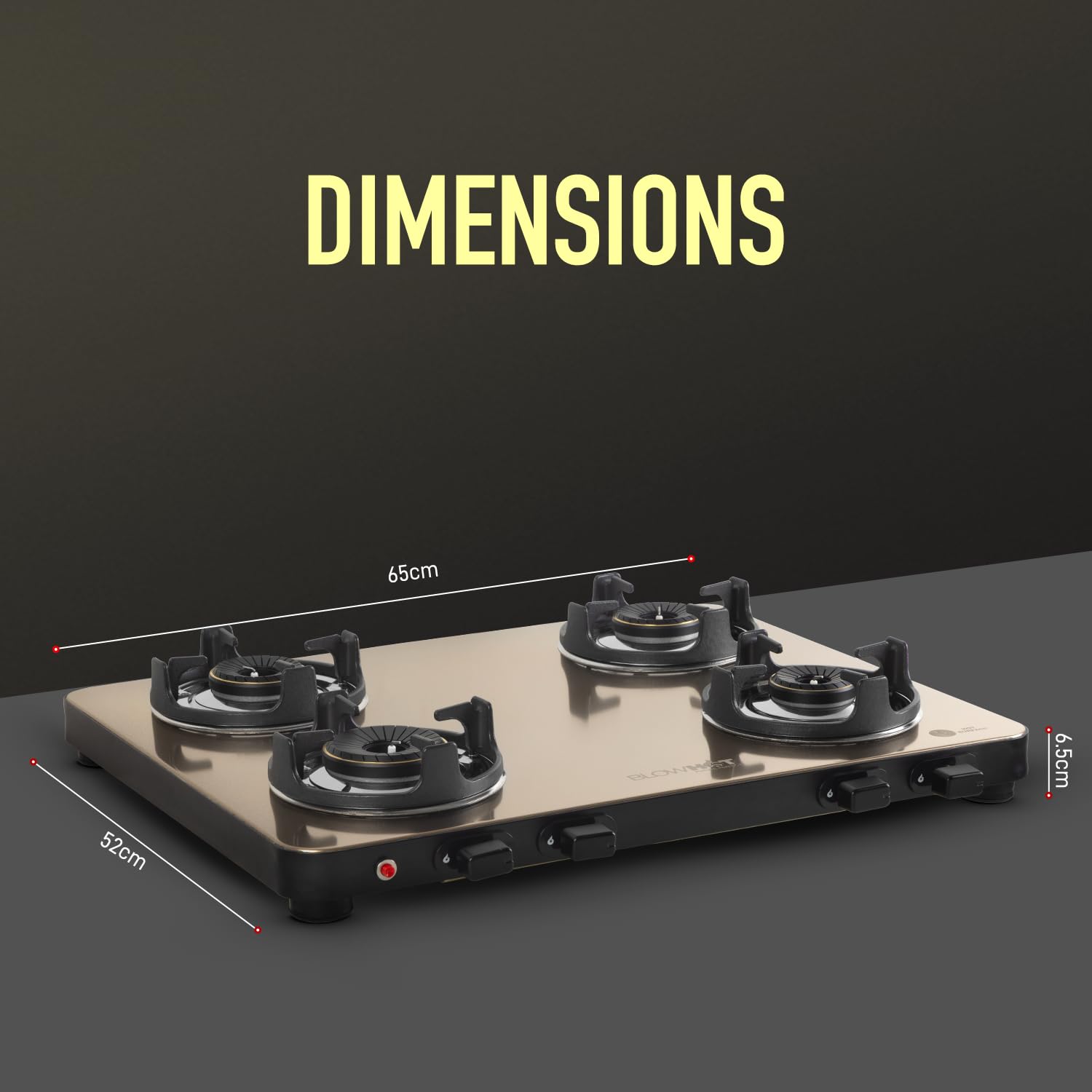 BLOWHOT Crystal 4 Burner Gas Stove - Auto Ignition -7 BLOWHOT Crystal 4 Burner Gas Stove - Auto Ignition -7