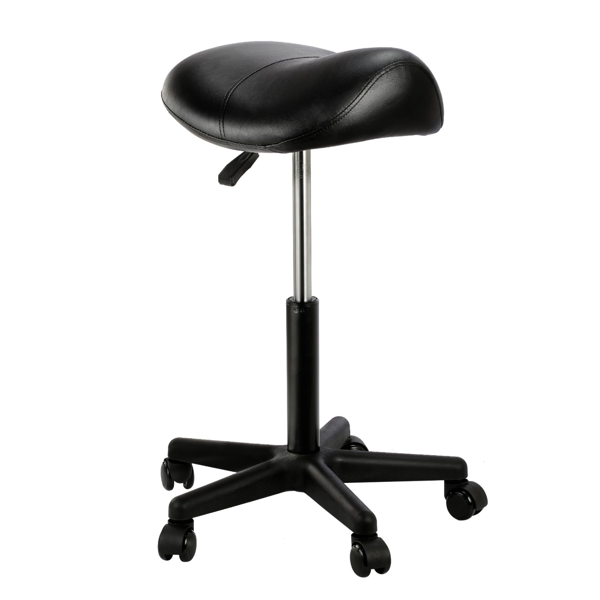 QUEESALN Saddle Stool Rolling Chair Health Saddle Stool Salon Medical Massage Tattoo Beauty SPA Pedicure Make Up Saddle Stool Home Office Saddle Stool,Adjustable Hydraulic Stool with Wheels (Black)