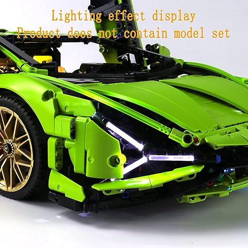 Vista 4 de Kit de iluminación LED compatible con Lego Lamborghini Sian (Sián) FKP 37 – para modelo Technic 42115 de carreras (juego de modelos no incluidos)
