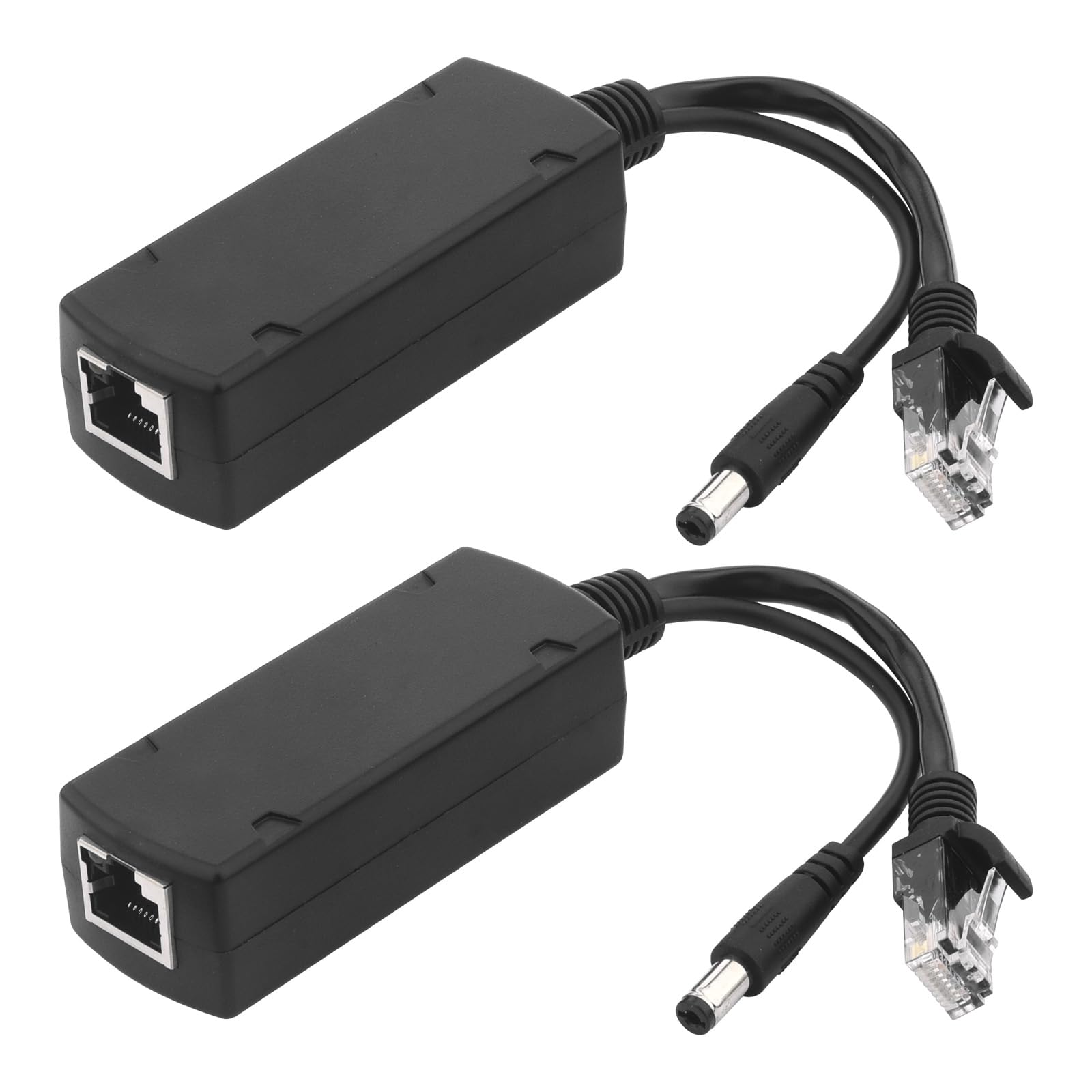 Séparateur PoE Gigabit 48V vers 12V,Splitter Ethernet RJ45,Lot 2 | IEEE 802.3af,Sortie 12V Stable,1000 Mbps,Compatible Caméra IP, PTZ, CCTV, AP WiFi