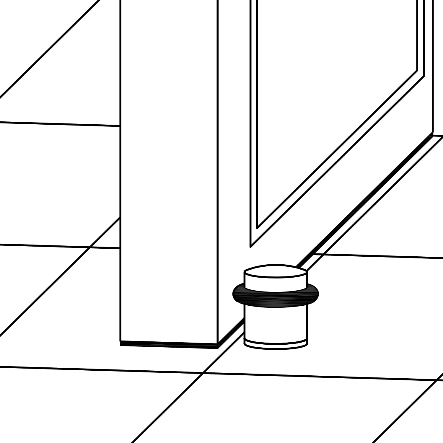 Fermaporta AMIG In Alluminio - Diametro 30x36 Mm, Finitura Nichel Spazzolato