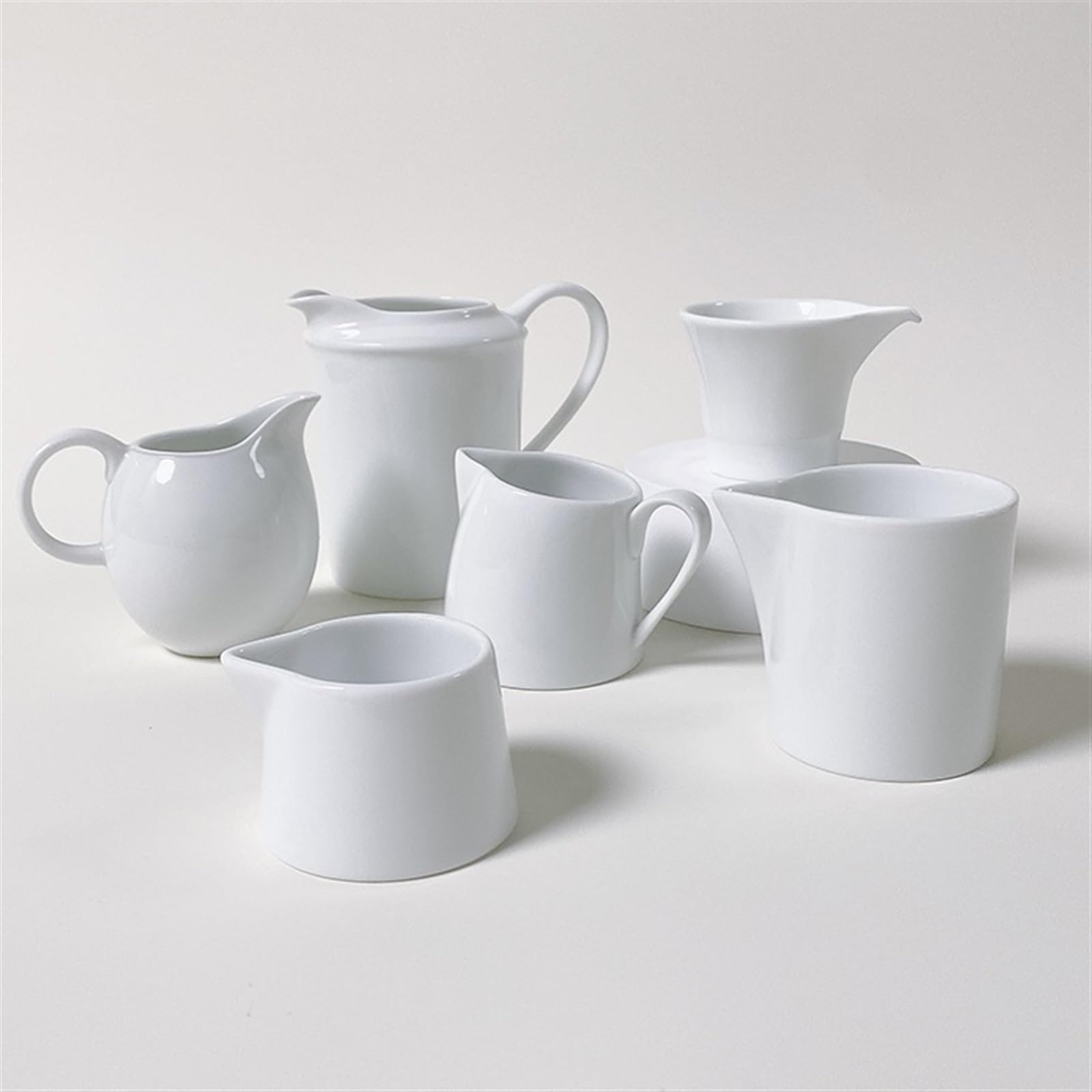 Sauciere Sauciere aus Porzellan mit großem Ausguss und weniger Tropfen, weiße Sauciere, 4 oz/5,1 oz Saucierenständer(120ml)