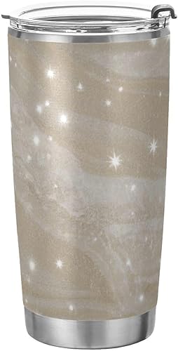 Fake Glitter Marble White Stainless Steel bottle with straw with Lid and Straw leak proof coffee travel mug for travel leakproof vacuum insulated