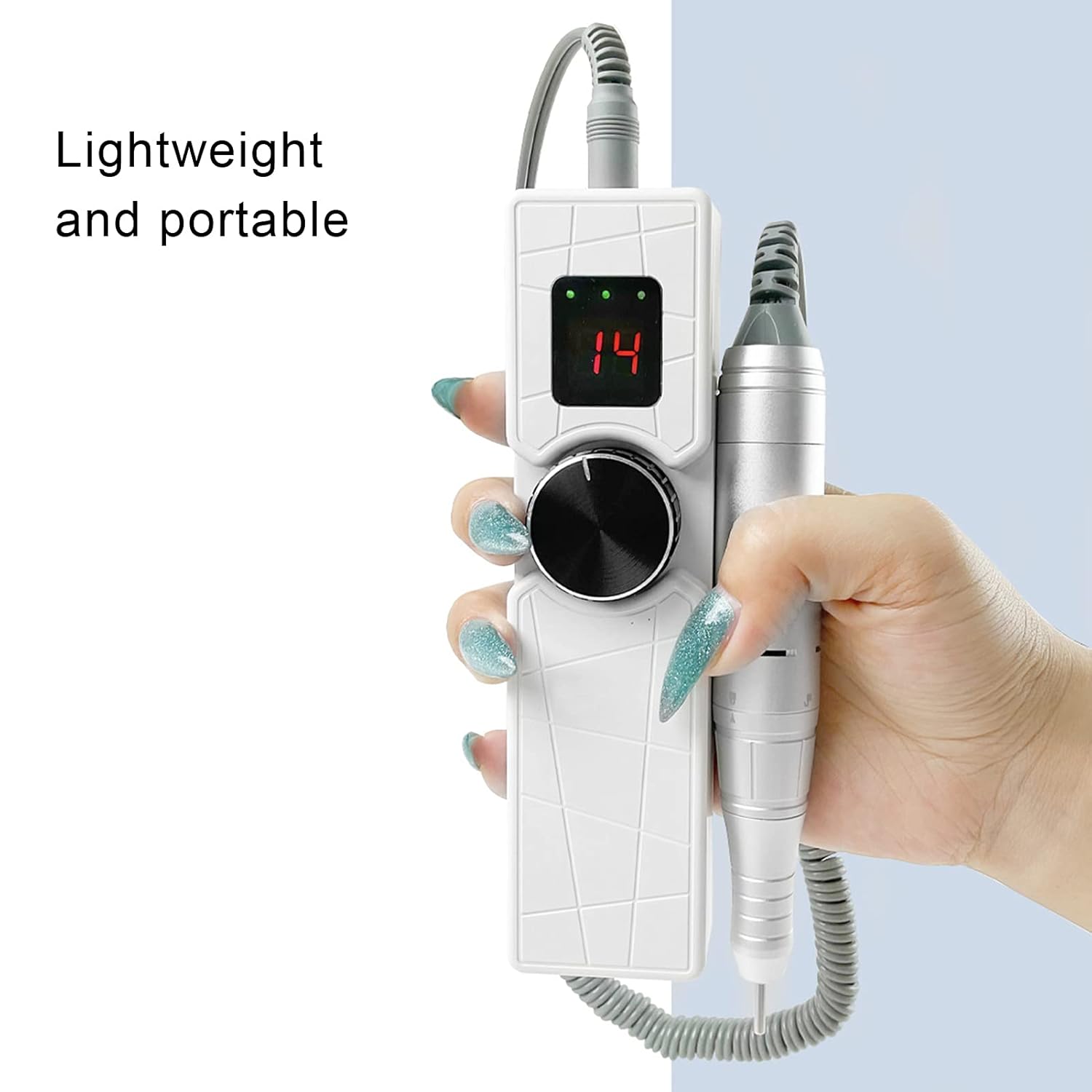 Electric Nail Drill Kit, 30000RPM USB Charging Nail Drill Machine Portable Adjustable Speed Nail Grinding Polisher Nails Manicure Pedicure Tool(White)