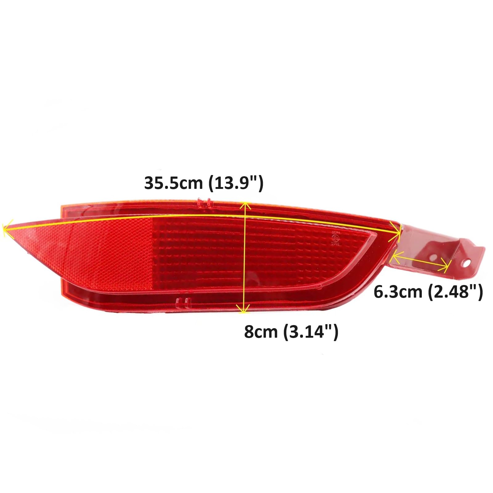Twowinds - Riflettore Paraurti 8A6117A849AA Compatibile con Ford Fiesta 6 (2008-) Focus 3 C-MAX 2 (2010-) C-MAX (2011-) - Posteriore Destro (lato passaggero) - Catarifrangente - Riflettore Rosso