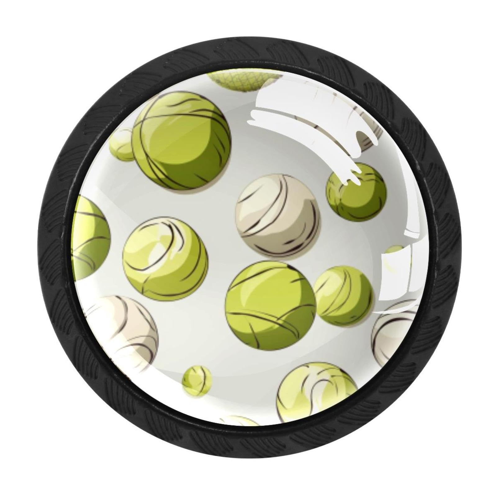 Chenzzzz Multicolored 06 4 Pack Tennis Ball Kitchen Cabinet Knobs Drawer Knobs Dresser Knobs Matte Black Zinc Knobs Drawer Pulls Door Knobs Dresser Drawer Handles Knobs For Dresser Drawers