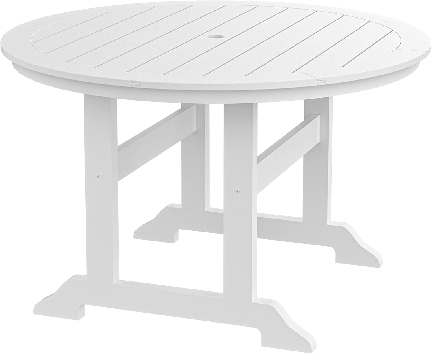 Patio Round Dining Table, Weather Resistant Farmhouse