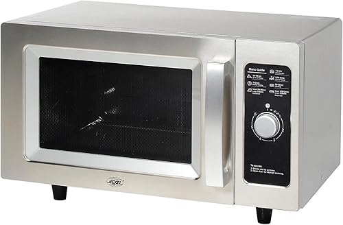 NEXEL Horno microondas comercial, 0.9 pies cúbicos, 1000 vatios, control de dial, acero inoxidable