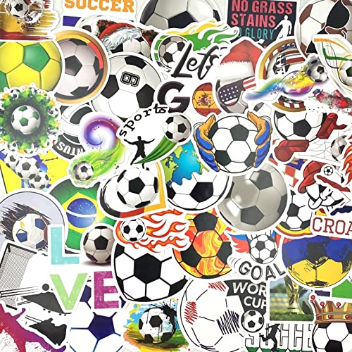 AOWDIAO 100 Pieces Soccer Stickers, Vinyl Soccer Water Bottle Stickers Pack, Soccer Gifts for Soccer Lovers, Soccer Party Favors, Soccer Decorations - Image 3