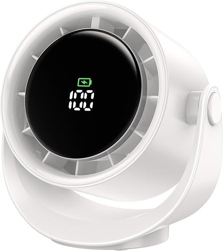 MORECORE Ventiladores de escritorio para dormitorio, fuerte flujo de aire Turbo silencioso ventilador USB pequeño, 17 horas de funcionamiento,