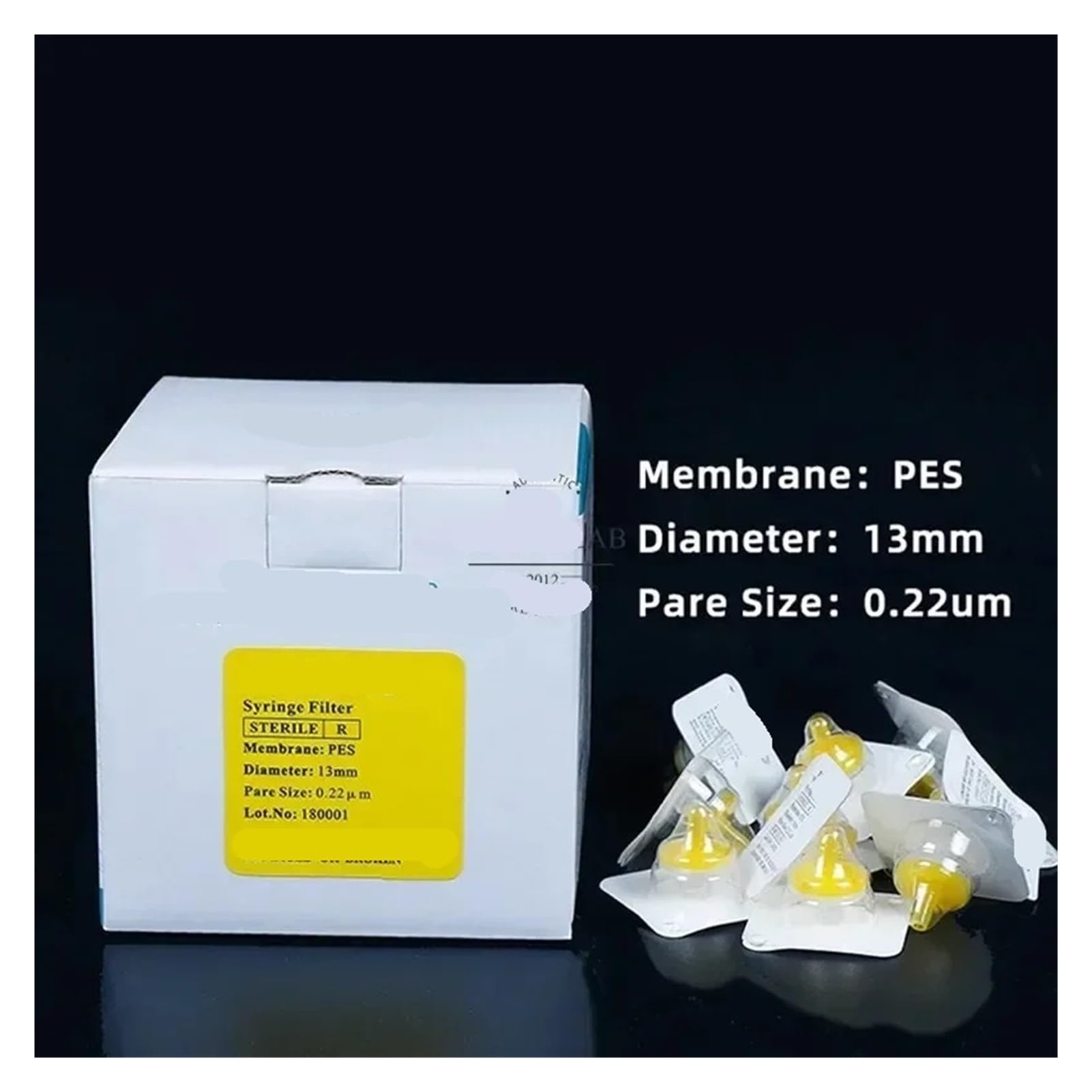 Filtr strzykawkowy 10 sztuk/partia, 13 mm, 25 mm, 33 mm, 0,22 um/0,45 um(13 mm 0,22 um/0,45 um(13 mm 0,22um PES)