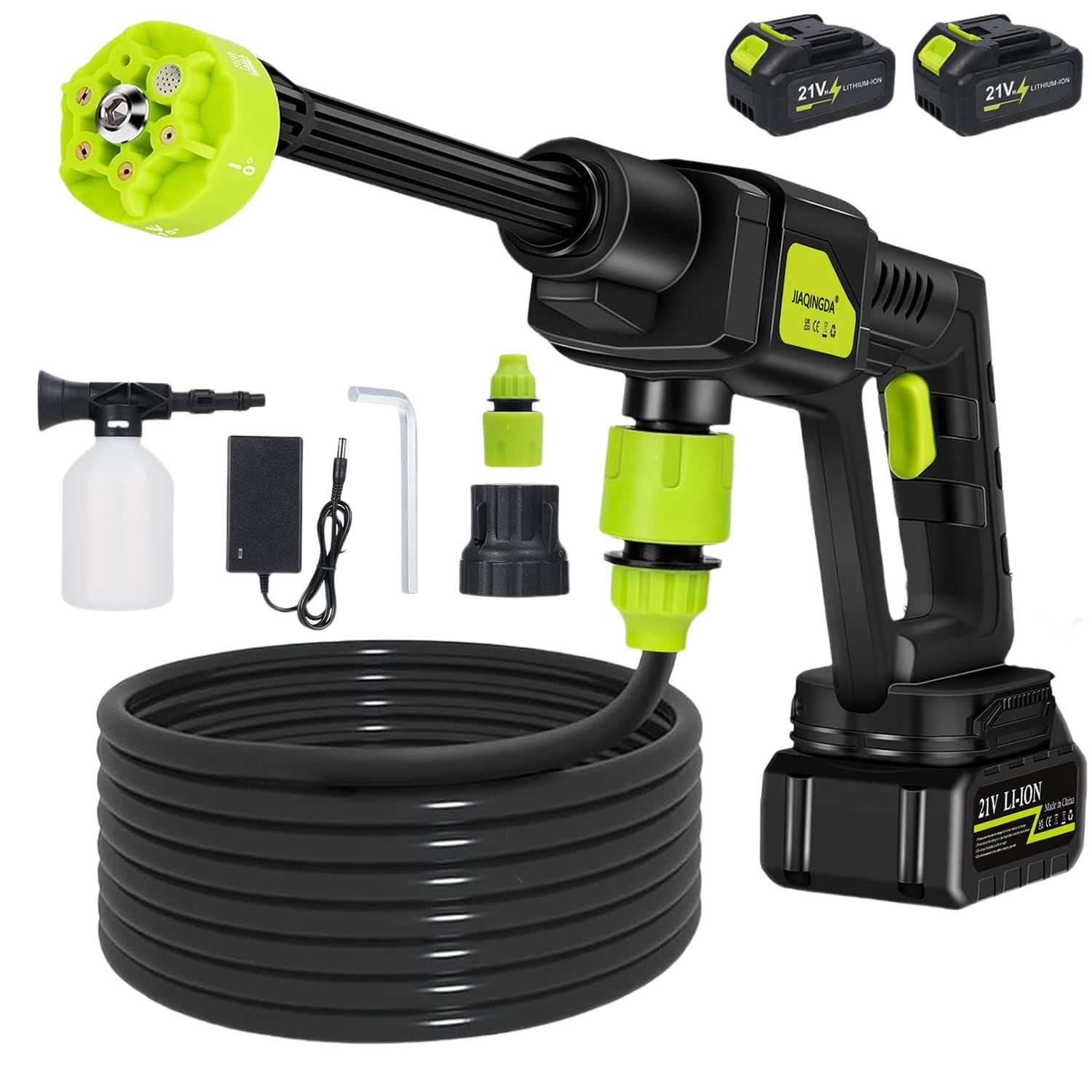 Cordless Pressure Washer,21V Portable Power Washer with 2 * 2.0Ah Batteries
