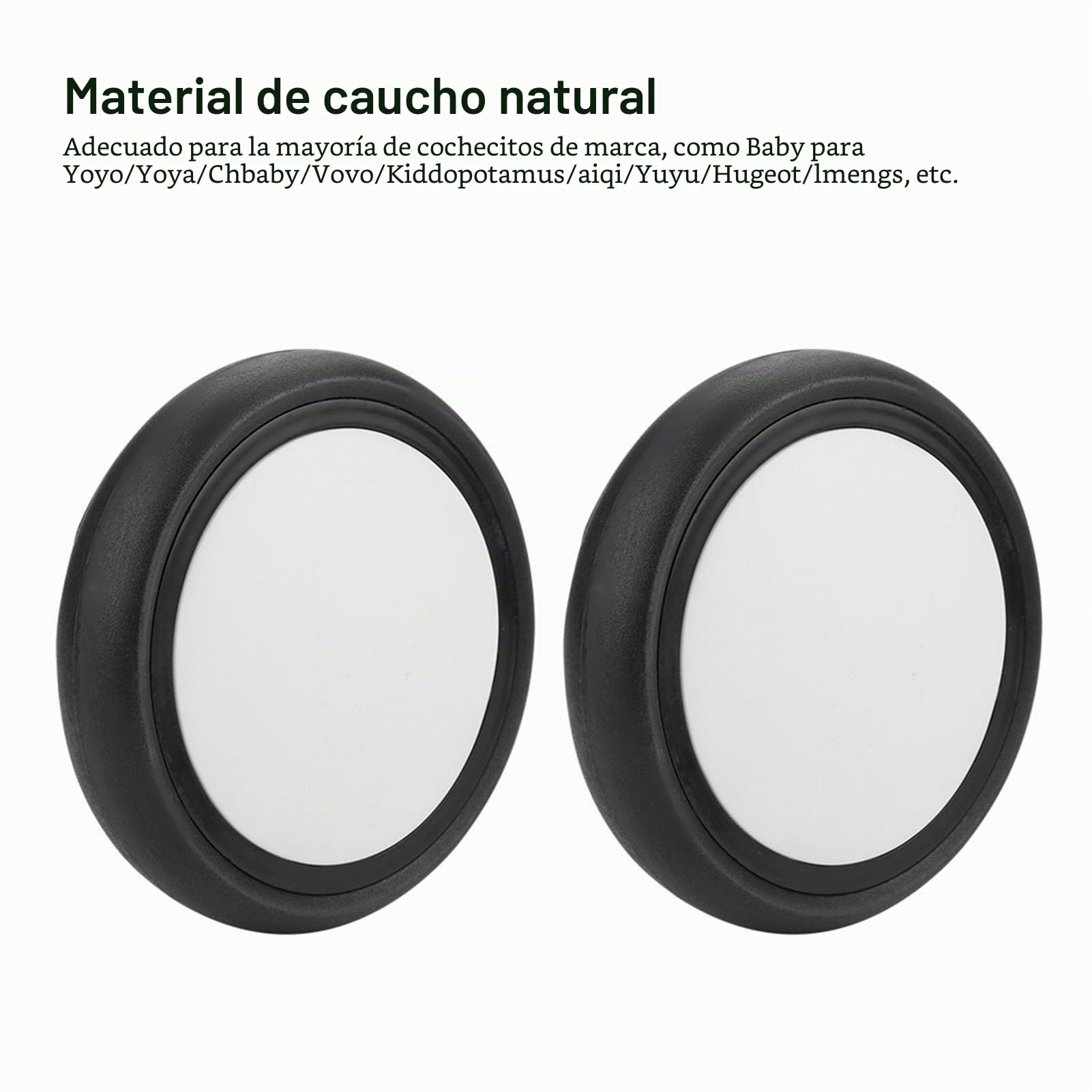Ruedas para Cochecito de Bebé, Rueda Trasera Delantera de Goma, Repuesto para Accesorios de Cochecitos, Herramienta de Repuesto (Rueda trasera)