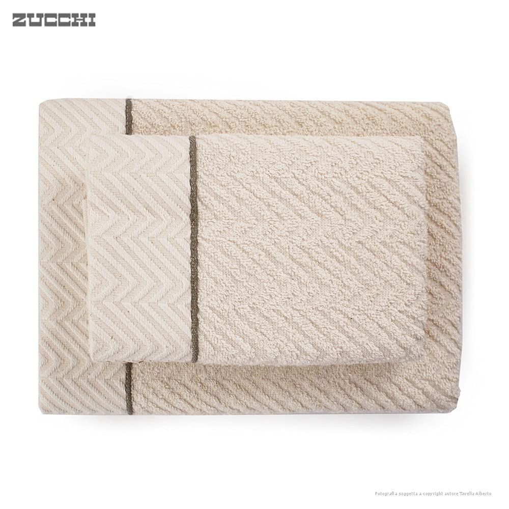 Set Asciugamani 8 Pezzi Zucchi Home Fashion - Opale E Corda, Con Tavoletta Profumo Per Armadi - Foto 5