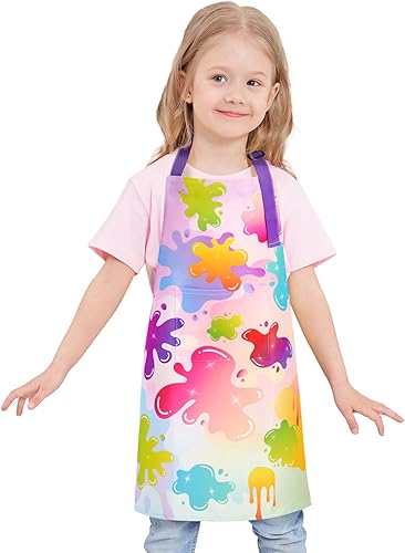 WERNNSAI Delantal artístico para niñas y niños, delantal de pintura para niños pequeños