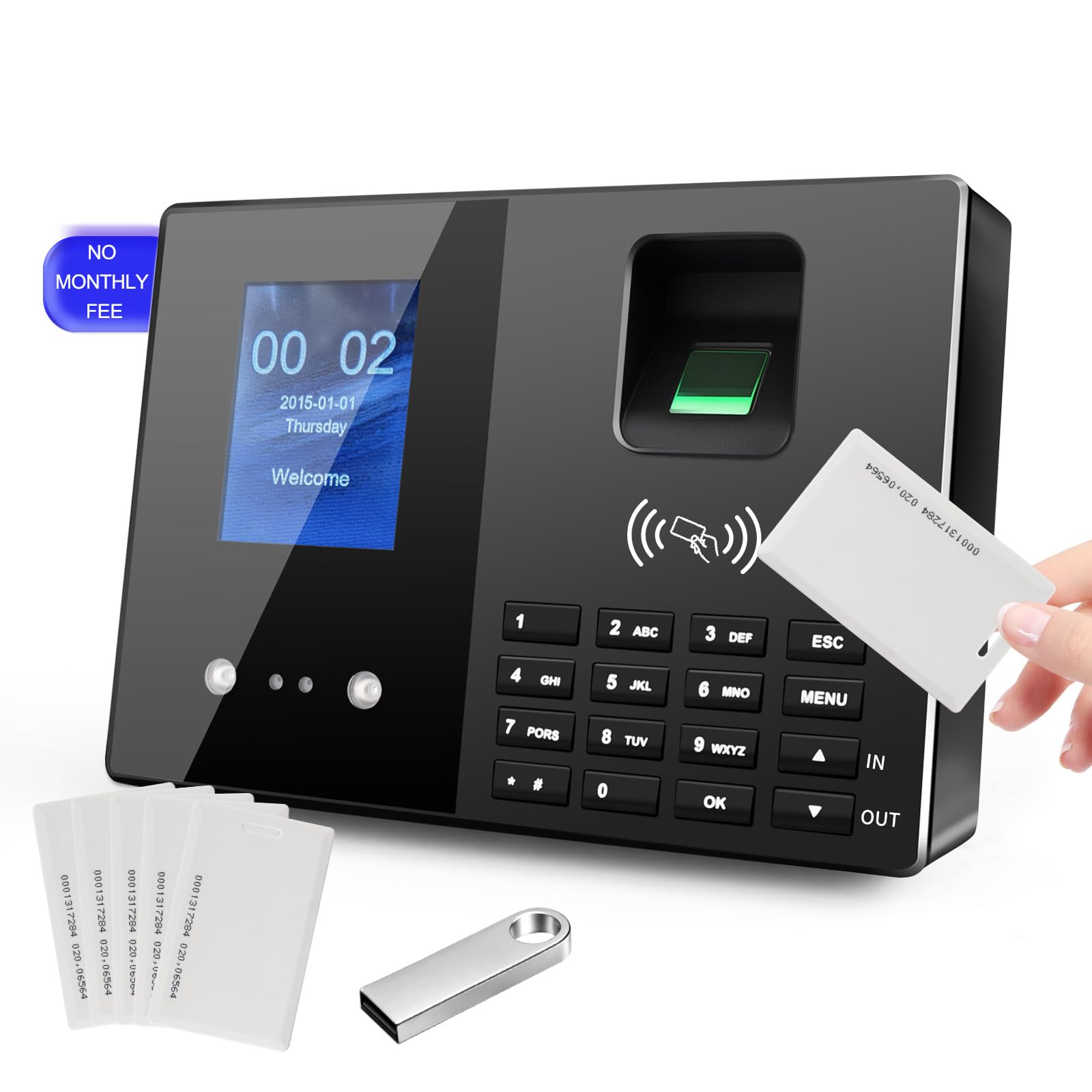 T200 Employee Fingerprint Time Clock