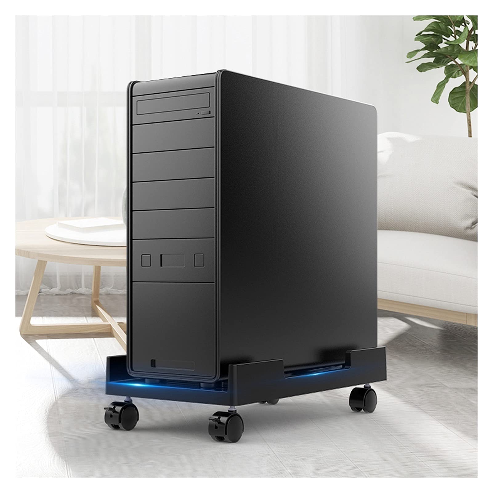 Support de Boitier PC ordinateur Mobile PC Support d'accueil avec roue CPU Panier de support, support de plancher de bureau, style hôte de refroidissement, protéger l'hôte et le support facilement Sup