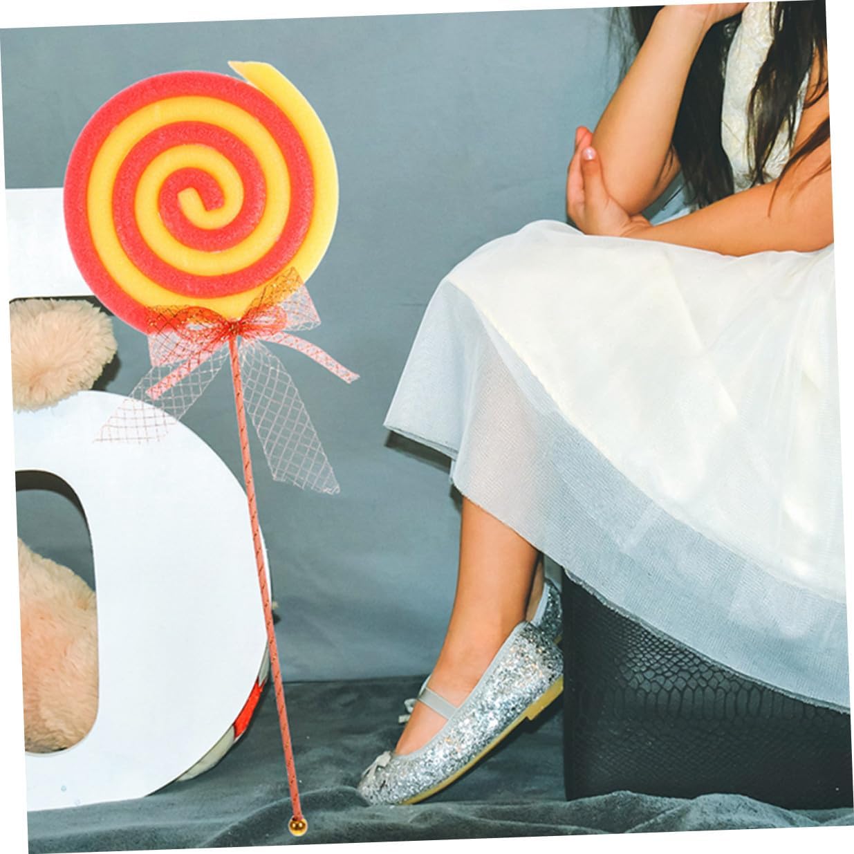 BESTonZON 4pcs Small Watermelon Red Decorative Fake Lollipop Models Photo Props Simulation Candy Ornaments for Birthday Party and Studio Photography