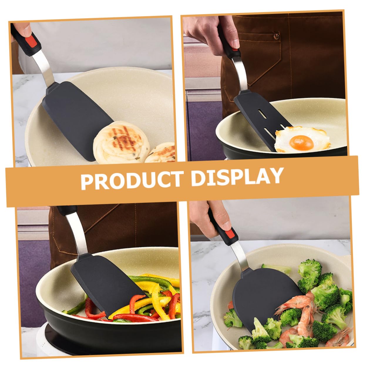 SHOWERORO Spatole da Cucina in Silicone Set di Spatole Antiaderenti per Padelle Utensili Portatili per Friggere A Casa Spatola per Wok per Cucinare