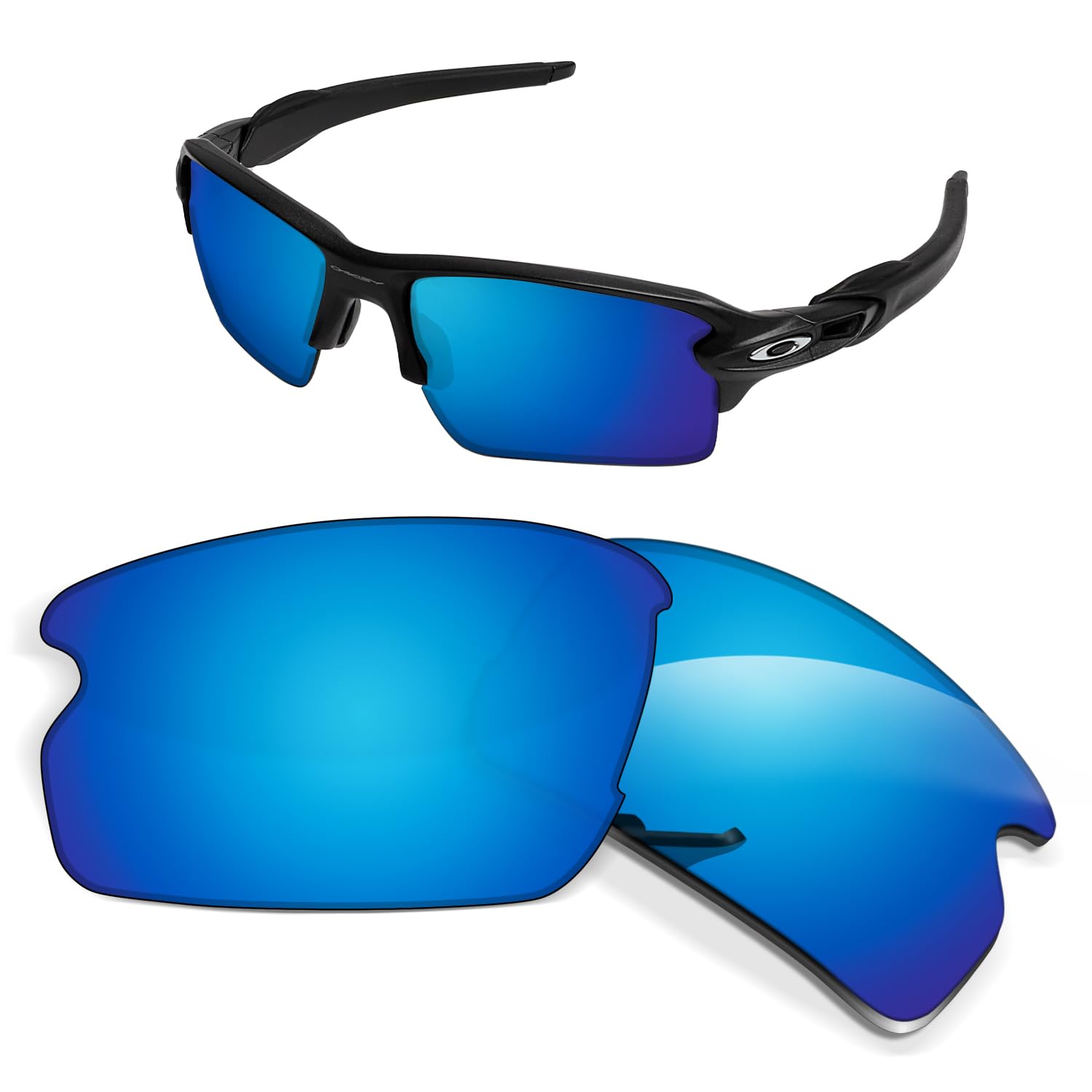 Biyxpiv 1.5MM Replacement Lenses Compatible With Oakley Flak 2.0 OO9295 Sunglasses, Anti-Scratch and Impact Resistant