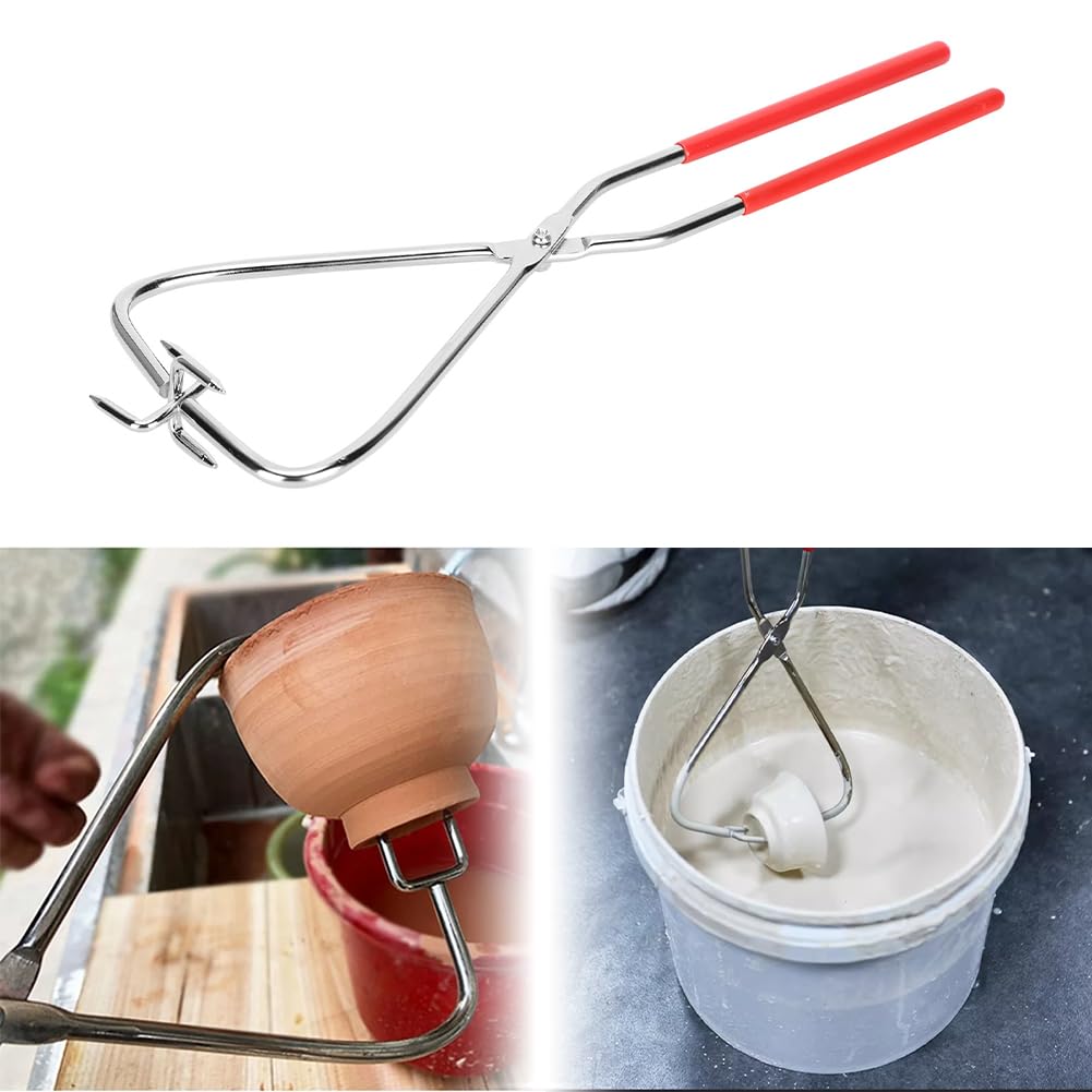 2 Pinze Per Ceramica E Scultura In Argilla - Utensili In Acciaio Inossidabile Con Manico In Gomma - Per Smaltatura E Lavorazione Al Tornio - Lunghezza 32,5 Cm - 6